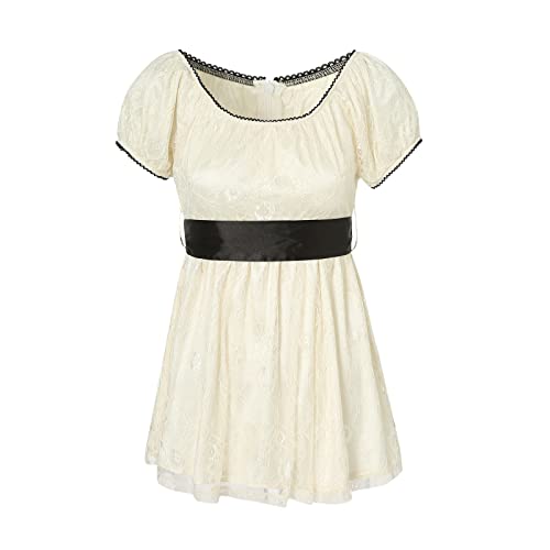 Image of Fairy Grunge Y2k Shirts Vintage Crop Tops Short Sleeve Girls Slim Fit Tees