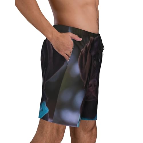 Men's Beach Shorts Labrador Retriever Mens Swim Trunks Board Shorts with Pockets Swimwear Bathing Suits3