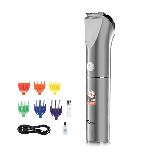 Image of ULTRON UBT01 Beard Trimmer for Men | Cordless Rechargeable Trimmer | 1200mAh Battery | Stainless Steel Blades | Type-C Fast Charging | 1 year warranty (Gray)