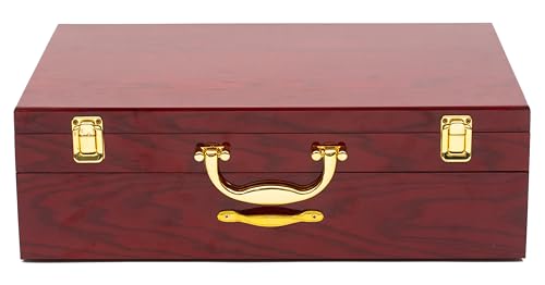 Empty Wooden Box with Drawer and Trays for up to 75 Pieces of Flatware or Storage