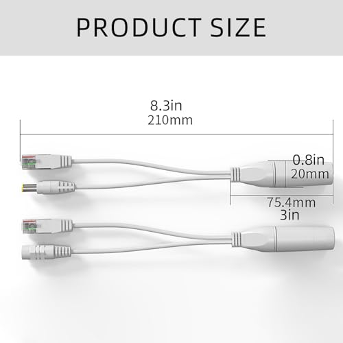 Conversion Passive Injectors and Splitter for Cameras Ethernet Extender Implementation Passive PoE Injector Kit miniatura 5