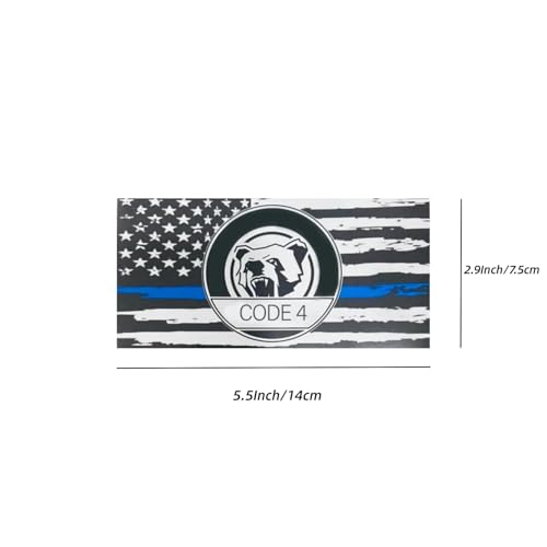 Image of 10Pcs Thin Line Flag Car Decal Stickers, Police Support American Flag Bumper Stickers Patriotic Theme Memorial Decal Boat for Cars Bumpers Trucks, Bandera de policia la linea Azul para carro