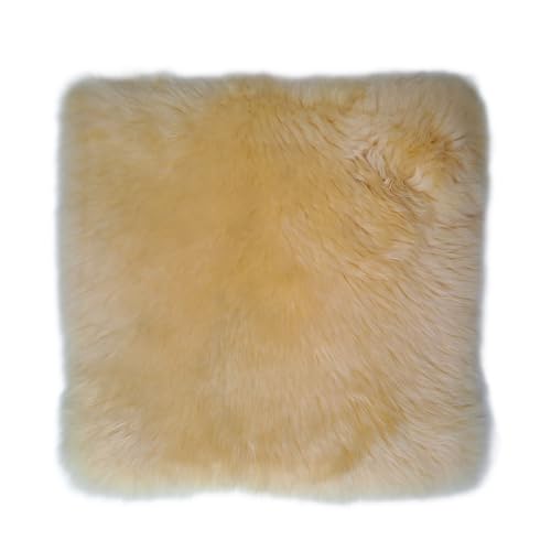 Medical Sheepskin Seat Pad | 100% Natural Wool Cushion for Wheelchair Office Chair & Car Seat | Relieves Pain and Discomfort | Soothes Skin and Tailbone | Ultra Soft Luxury | Washable | 17 x 17