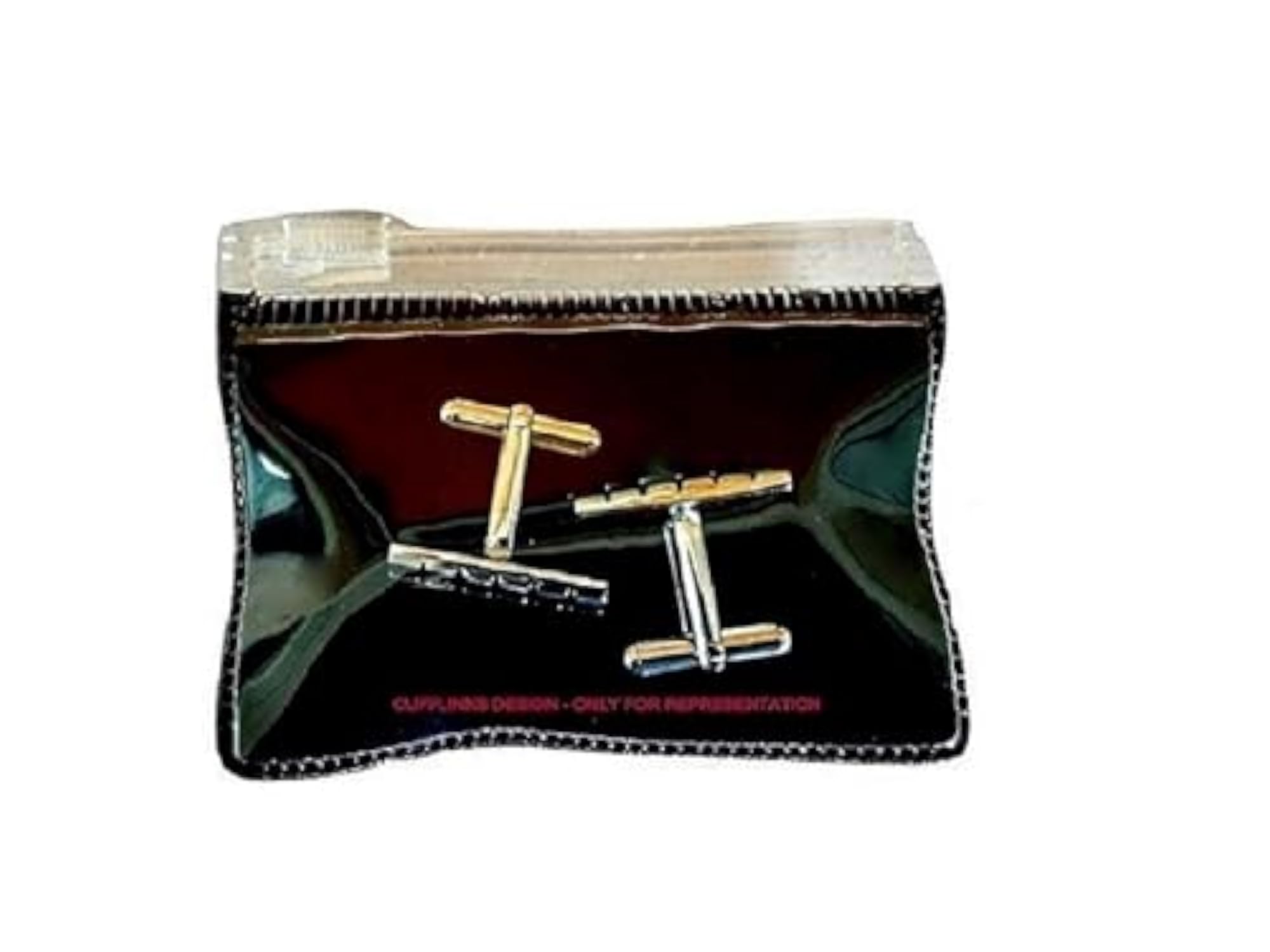 Men's Premium Red Cufflinks with Velvet Pouch, Formal Gift