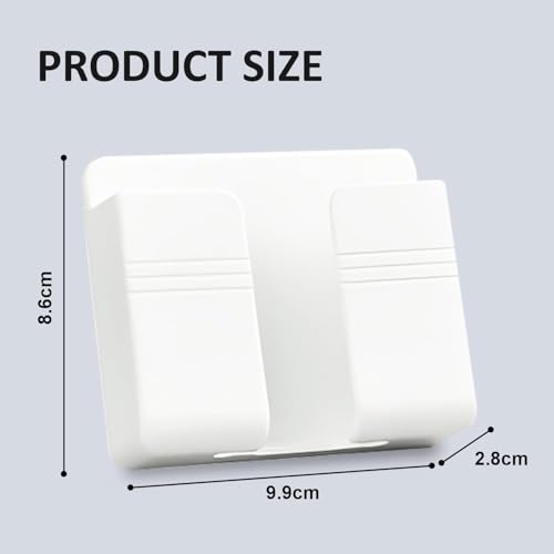 Image of Prolet Wall Mounted Mobile Holder Storage Case for Remote, Wall Mounted Mobile Stand /Multi Purpose Stand with Hole for Phone Charging (White-P4, Pack of 4)