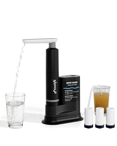 Frizzlife AMZ Frizzlife Electric Portable Water Filter for Camping & Emergency, Black