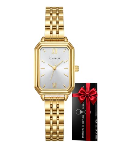 CIVO Reloj Mujer Acero Inoxidable: Reloj Pulsera Analógico Dorado Pequeño Casual   Relojes Mujer Cuarzo Impermeable Rectangular   Regalos Moda para Señora