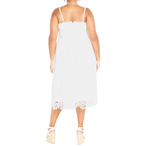 Image of City Chic Women's Plus Size Cocktail Dress - Scarlet Bustier Lace Midi