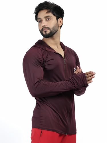Image of Diamond Fashion Men's Gym Hoodie Jacket | Lightweight Stretchable Activewear for Workout, Running & Fitness | Quick Dry Full Zip Sports Hoodie for Men