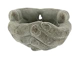 The Bridge Collection Cupped Hands Sculpture Cement Wall Planter Pot