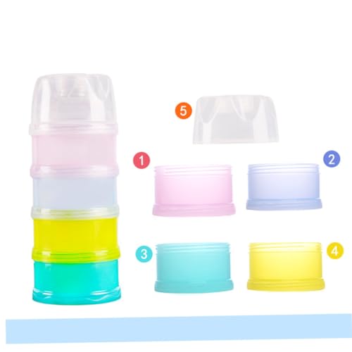 SEWACC スクリュー式ミルクパウダーディスペンサー 区画仕切り 携帯用調乳収納ボックス 漏れ防止 用スナック収納 食洗機対応 歳適用