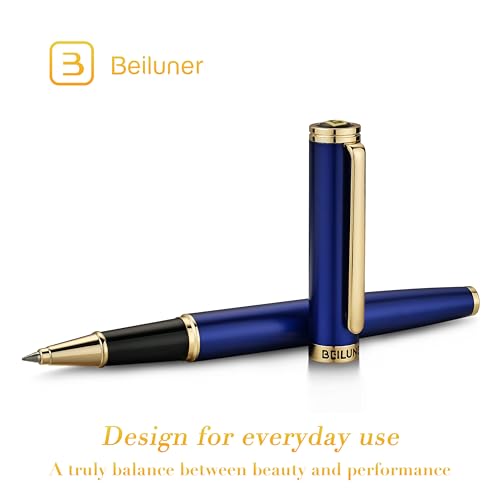 BEILUNER Luxury Ballpoint Pen, 24K Gold Edge, Precious and Elegant Patterns, Schneider Ink Refill, Best Rollerball Pen Gift Set for Men and Women, Professional, Executive Office, Fine Pens