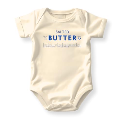 Image of MangoHouse Salted Butter Graphic Baby Bodysuit, Baby Clothes, Outfit for Children