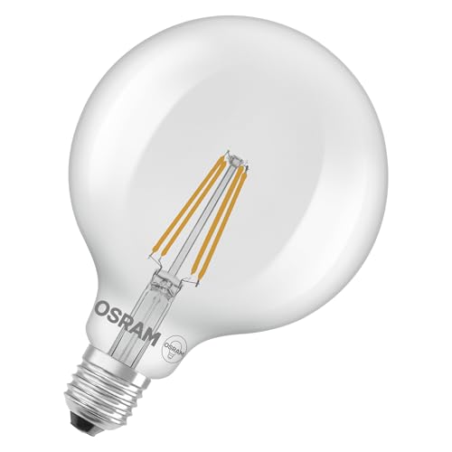 Osram Lampada Led Star Globe G125 60 Filament, 2700 K Bianco Caldo, 5,9 W, E27, Trasparente, 806 Lm, 15.000 H, Per Apparecchi A Sospensione, Forma Sfe