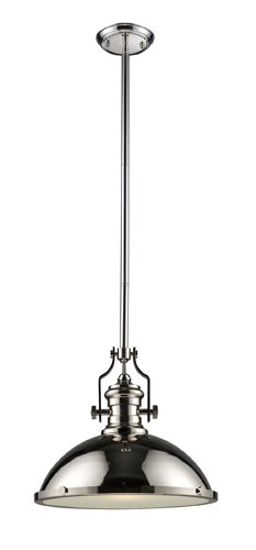 Elk 66118-1 Chadwick 1-Light Pendant, 14-Inch, Polished Nickel