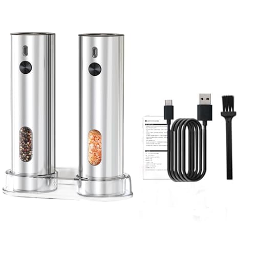 Molinillo eléctrico de pimienta y sal recargable, diseño inalámbrico, tamaño ajustable, para café, especias, uso ajustable