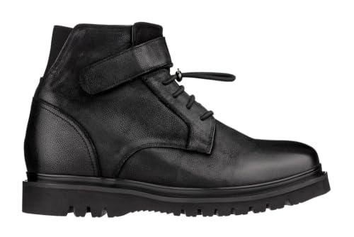 Image of CALTO Men's Invisible Height Increasing Elevator Shoes - Black Leather Lace-up Work-Style Casual Boots - 3.2 Inches Taller - K83114 - Size 10.5 D(M) US