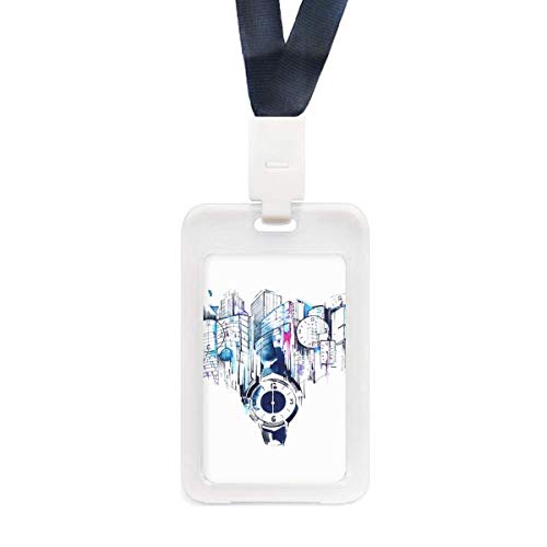 Étui horloge bâtiment urbain transparent aquarelle protection cadran