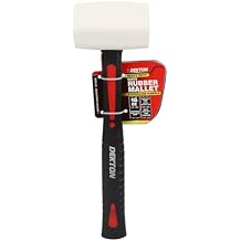 Dekton 16oz White Rubber Mallet with Fiberglass Handle-Durable & Lightweight| Non-Marring Head| Comfortable Grip| Shock-Absorbing Fiberglass Handle| Versatile Tool for Hammering, Tapping, Carpentry
