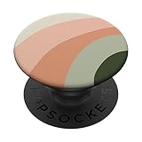 Neutral & Green Modern Earth Tone Abstract Boho Wavy Stripe PopSockets Swappable PopGrip