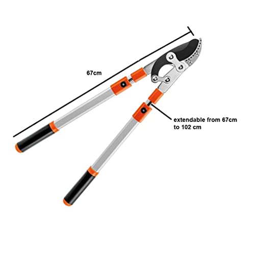 Image of SK Organic Professional Ratchet Anvil Lopper with Compound Action, Sturdy Telescopic Handles with Extra Leverage, Garden Pruning Tree Hedge Branch Cutter Garden Lopper (Rachet Looper)
