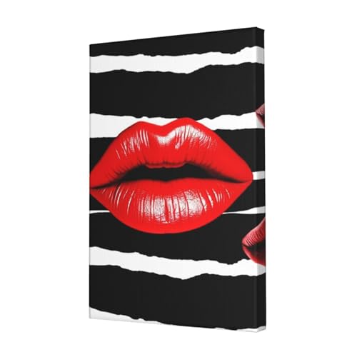 Toile lèvres rouges baiser HD LPSRTWE pour un salon design ou une chambre glamour