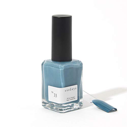 Sundays Non-Toxic Nail Polish, Glossy Shine Finish. No.33: Teal Blue, Long Lasting, Vegan & Cruelty-Free, 1.7 oz