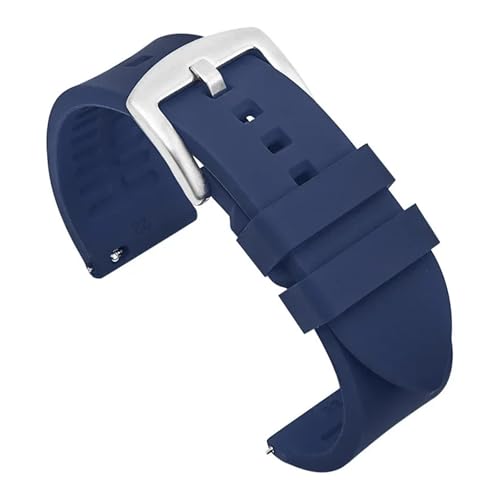 Bracelet de montre en silicone 20mm LUGEMA bleu boucle argent