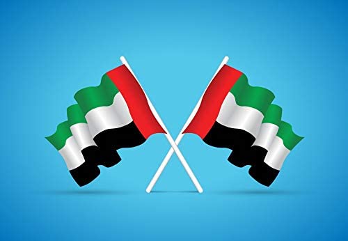 علم الامارات العربية المتحدة 6 قطع مع عصا من اس كيه تي - متنوع، 30 × 20 سم