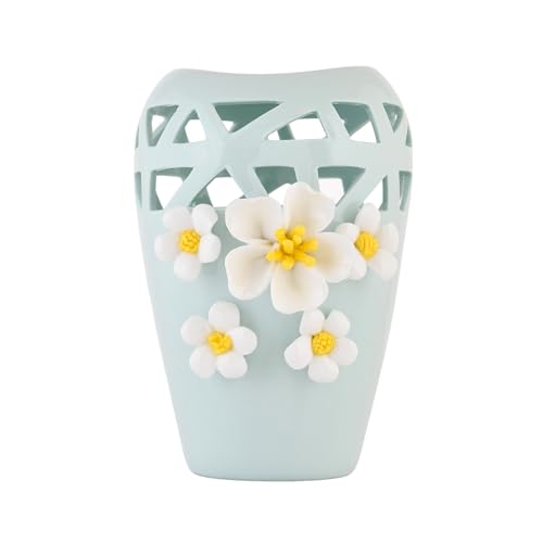 Image of Amazon Basics Artistic & Decorative Ceramic Vase | for Home Decor (Sky Blue)