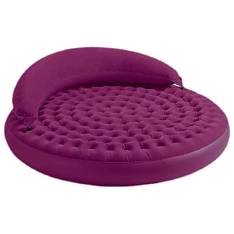 BWHNER Round-Inflatable Sofa Bed, Flocking Fabric Folding Leisure Comfort Double Plus Back Air Mattresses Cover