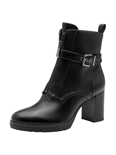 Tamaris Femme Damen Boot Heel 1-25380-45 Bottine, Noir, 38 EU