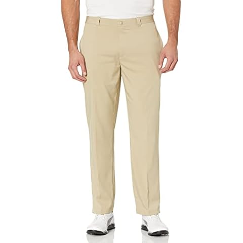 Louis Raphael Golf Men's Flat Front Performance Stretch Fabric and Moisture Wicking Golf Pant - Beige - 30W x 32L Cover