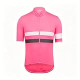 Pixeneks Maglia da bicicletta a maniche corte degli uomini dell'estate, maglia da ciclismo a maglia a secco rapido UPF, maglia MTB elastica leggera,Pink-S
