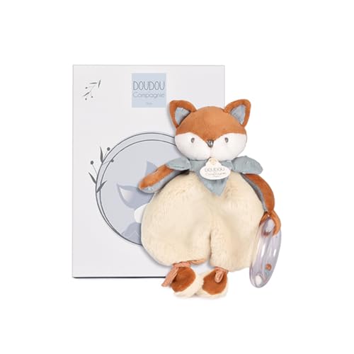 Doudou hochet Timo Renard pour apaiser bébé dans sa poussette ou son lit