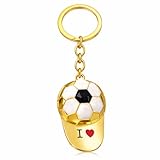 VEOWOO Fußball Schlüsselanhänger - Sport Schlüsselband Taschenanhänger für Damen mit Hutdesign, Kugel Schlüsselringe Geschenk für Sportler, Freunde, Familie