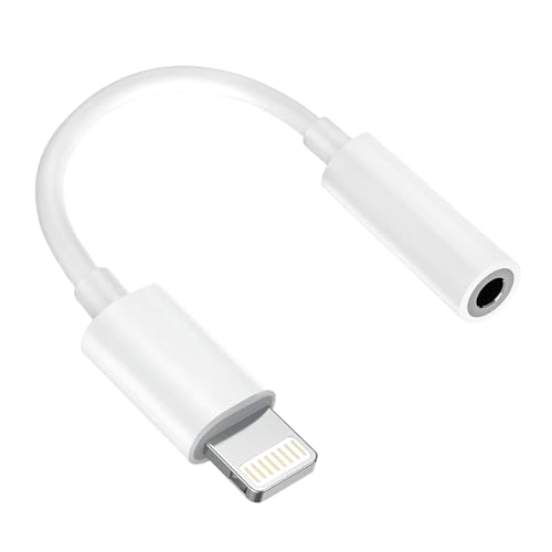 [Apple MFi Certified] 1 Pack for iPhone 3.5mm Headphones Adapter, Lightning to 3.5 mm Headphone/Earphone Jack Converter Audio Aux Dongle Compatible with iPhone 14 13 12 11 Pro XR XS Max X 8 7