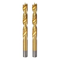 QUARKZMAN 2 Stück Brad Point Bohrer Set 12,5 mm Durchmesser Gerader Rund-Schaft Metrische Spiral Twist Golden Bohrer für Schreiner Holzbearbeitung Kunststoff Gummi