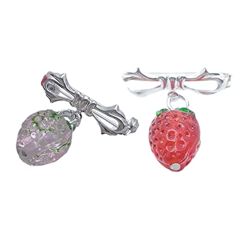 Broche pendentif aux fraises accessoire robe et écharpe - 6