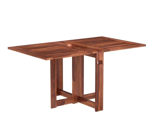 Image of Sheesham Wood Folding Coffee Table for Living Room Wooden Fold-Able Center Table for Bedroom Home Night Stand Wooden Furniture (37X18X21 in; Honey Finish)