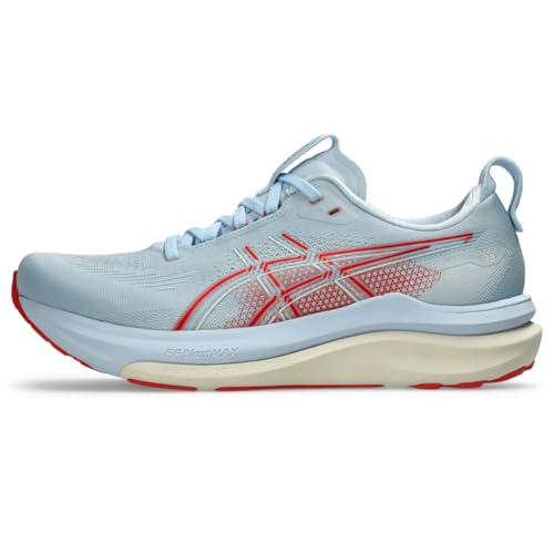 ASICS Women's Gel-Kayano 33 Running Shoes, 9, Light Blue/RED Snapper