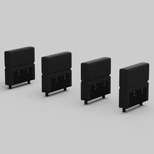 Belffin Modular Sectional Sofa Armrest Backrest Module for Sectional Couch Side Part Armrest/Backrest (Set of 4) Velvet Black 4 Armrest/Backrest Modul