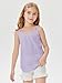 Girls Eyelet Flowy Tank Tops Cute Summer Spaghetti Strap Tops Kids Fashion Embroidery Sleeveless Shirts Purple
