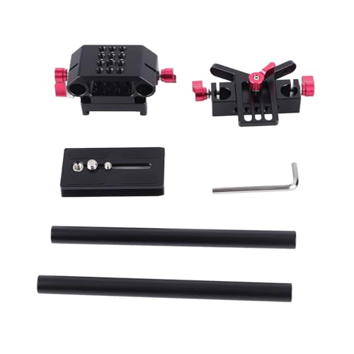 Bvznmilhd de Soporte con riel Elevador para cámara DSLR, Kit de Base de liberación rápida inalámbrica con Abrazadera Dual de Varilla de 15 mm, Montura para Objetivo amortiguadora de