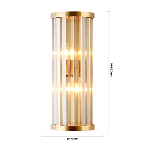 Aplique de pared de cristal dorado con diseño semiempotrado para dormitorio moderno 6