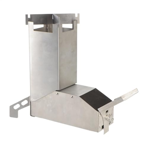 Horno de cohetes para cocinar, portátil, de acero inoxidable para cocinar al aire libre, quemador de madera extraíble con bolsa de transporte para mochila, caza,