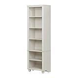 South Shore Hopedale Narrow 6-Shelf Storage Bookcase, White Wash