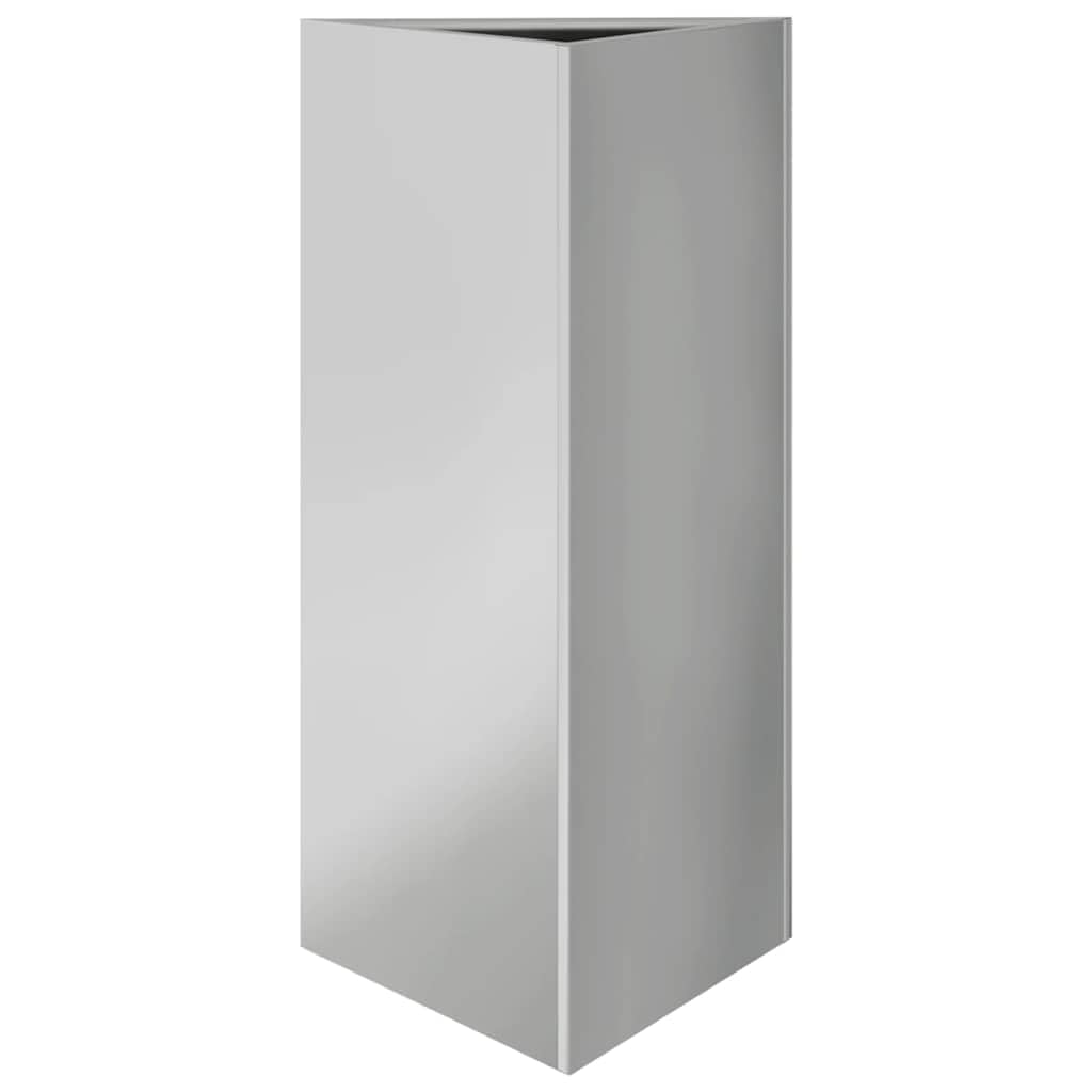 Fioriera triangolare 40 x 34,5 x 75 cm, in acciaio zincato | Protezione da erbacce stabile e durevole, senza fori di drenaggio, per terrazza o balcone