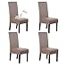 Produktbild Stuhlhussen für Esszimmer, 4er-Set, weiche Stretch-Stuhlhussen, wasserabweisendes Wildleder, Esszimmerstuhlschutz für Bankett, Küche, Hotel, Taupe, 4er-Set