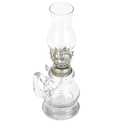 Angoily Vintage Glass Oil Lamp with Handle, Clear...